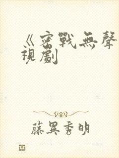 《密战无声》电视剧