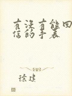 有没有能回复微信的手表