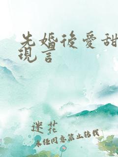 先婚后爱甜宠文现言