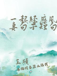 一起经历风雨夫妻句子短句