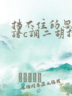 挡不住的思念简谱c调二胡指法