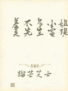 差不多小姐和完美先生电视剧免费