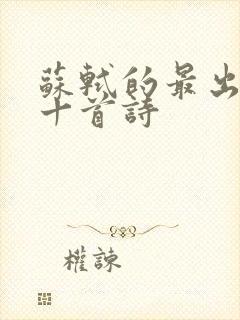 苏轼的最出名的十首诗