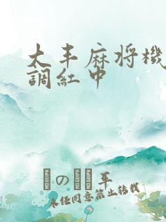 大丰麻将机怎么调红中