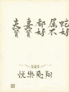 夫妻都属蛇生马宝宝好不好