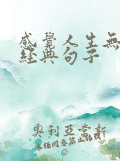 感觉人生无奈的经典句子