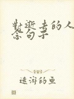 对逝去的人的思念句子