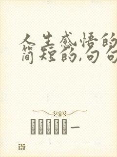 人生感悟的句子简短的,句句精辟现