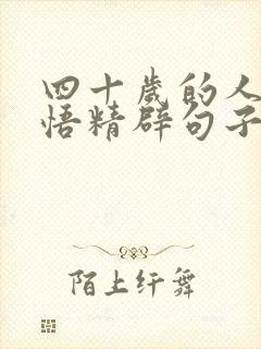 四十岁的人生感悟精辟句子