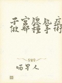 子宫腺肌症适合做哪种手术治疗