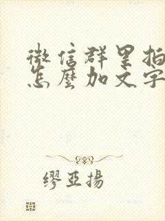 微信群里拍一拍怎么加文字