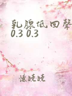 乳腺低回声结节0.3 0.3