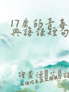 17岁的青春经典语录短句