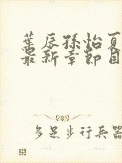 叶辰孙怡夏若雪最新章节目录