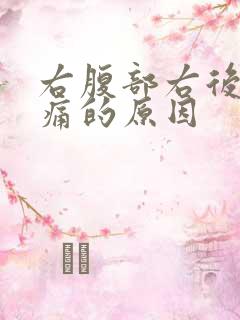 右腹部右后腰隐痛的原因