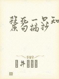 杀死一只知更鸟原句摘抄