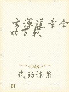 玄浑道章全本txt下载