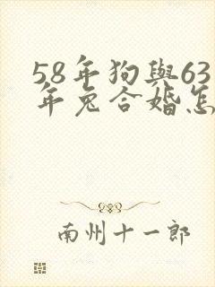 58年狗与63年兔合婚怎样