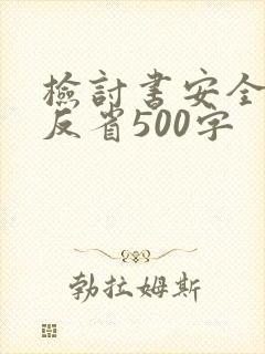 检讨书安全自我反省500字