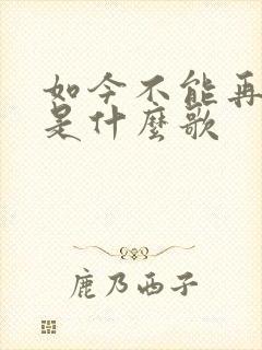 如今不能再爱你是什么歌