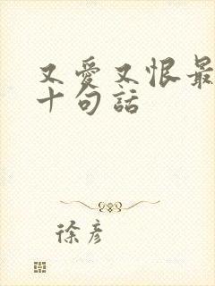 又爱又恨最经典十句话