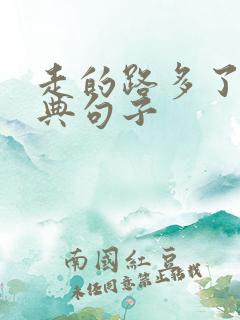 走的路多了 经典句子