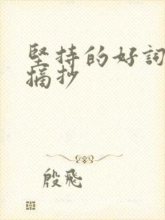 坚持的好词好句摘抄