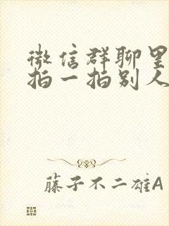 微信群聊里怎么拍一拍别人