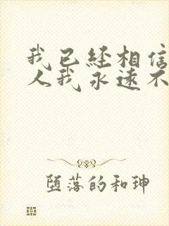 我已经相信有些人我永远不必等歌词