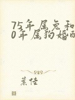 75年属兔和70年属狗婚配好吗