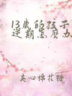 13岁的孩子叛逆期怎么办男孩