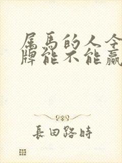 属马的人今天打牌能不能赢