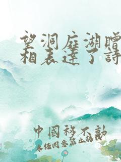 望洞庭湖赠张丞相表达了诗人怎样的感情