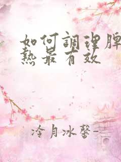 如何调理脾胃湿热最有效