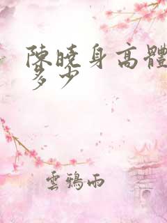 陈晓身高体重是多少