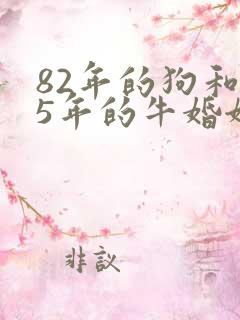 82年的狗和85年的牛婚姻如何