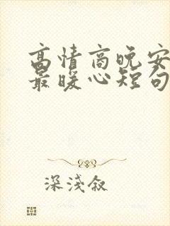 高情商晚安情话最暖心短句