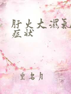 肝火大湿气重的症状