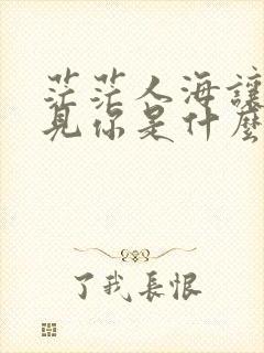 茫茫人海让我遇见你是什么歌