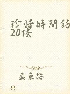 珍惜时间的名言20条