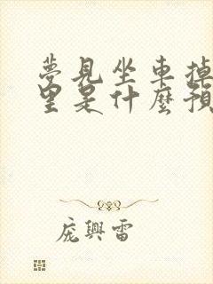 梦见坐车掉进水里是什么预兆