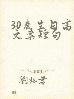 30岁生日高级文案短句