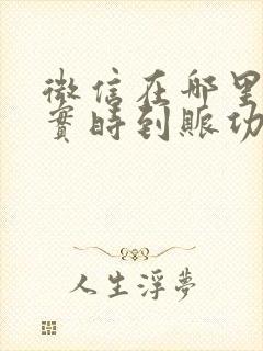 微信在哪里设置实时到账功能