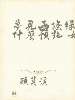 梦见两条绿蛇是什么预兆 女性解梦