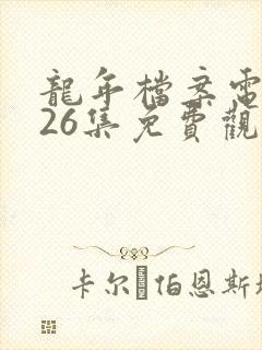 龙年档案电视剧26集免费观看剧情