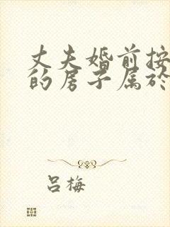 丈夫婚前按揭买的房子属于共同财产吗