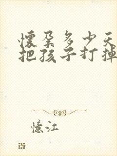 怀孕多少天可以把孩子打掉