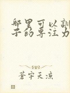 哪里可以训练孩子的专注力