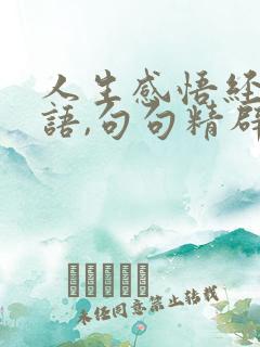 人生感悟经典短语,句句精辟