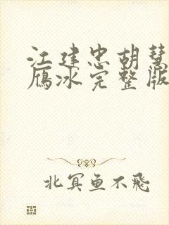 江建忠胡慧美沈雁冰完整版全文免费阅读